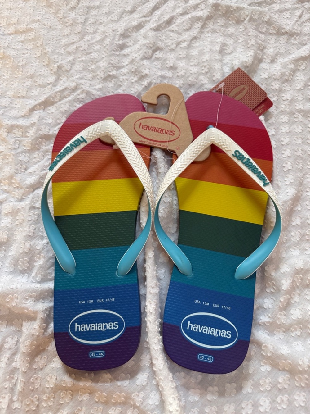 havaianas Rainbow Flip Flops SZ M 13 - Picture 8 of 9